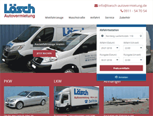 Tablet Screenshot of loesch-autovermietung.de